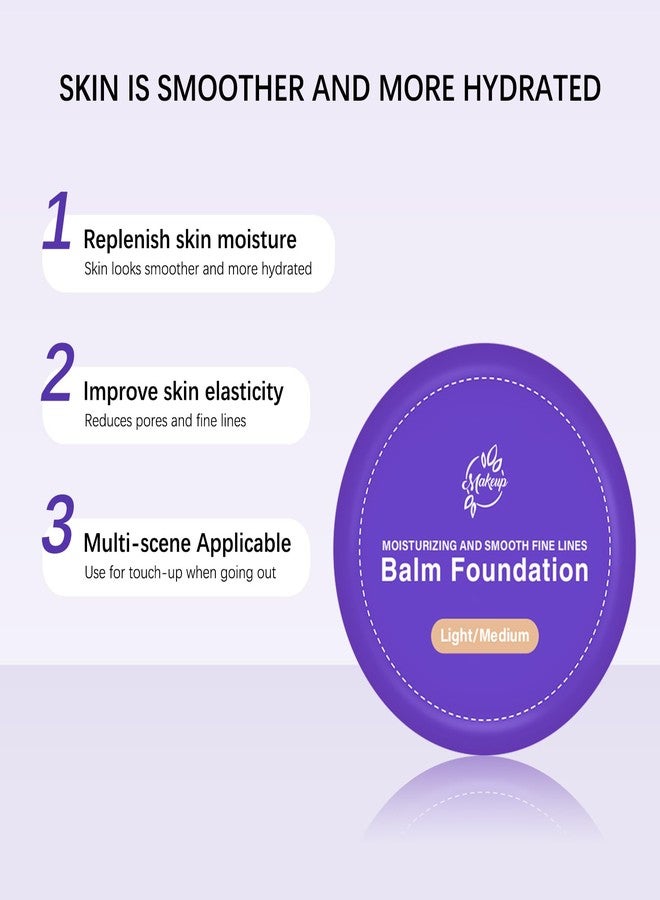 Emgmcp Balm Foundation | Age-Defying Hydrating Cushion Foundation for Mature Skin, Medium Buildable Coverage & Satin Glow Finish Makeup, Blurs Fine Lines, Smooths Texture (light/medium) - Image 4
